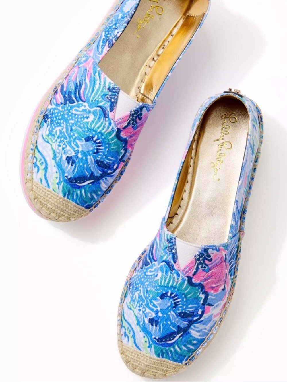 Lily Pulitzer Saltwater Blue Marlo Espadrille Platfrom Shoes